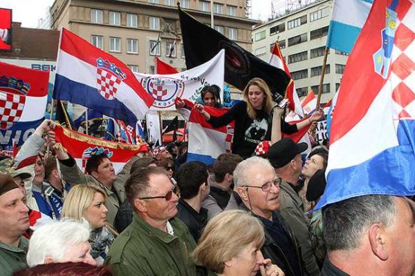 Croatian citizens protest in Zagreb